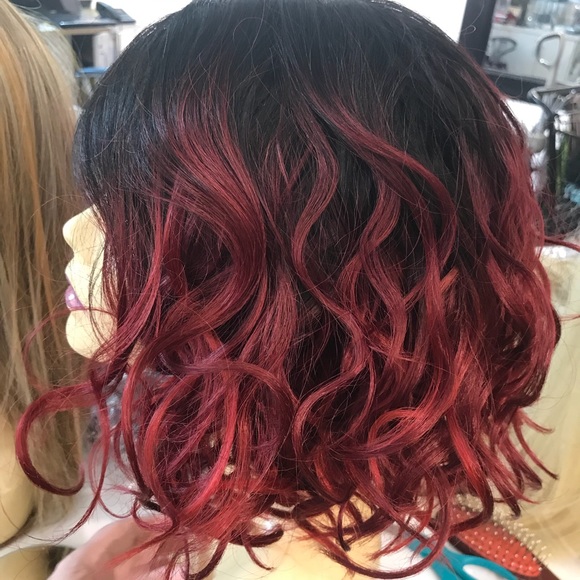 Short Curly middle Part ombré wig - Picture 3 of 8